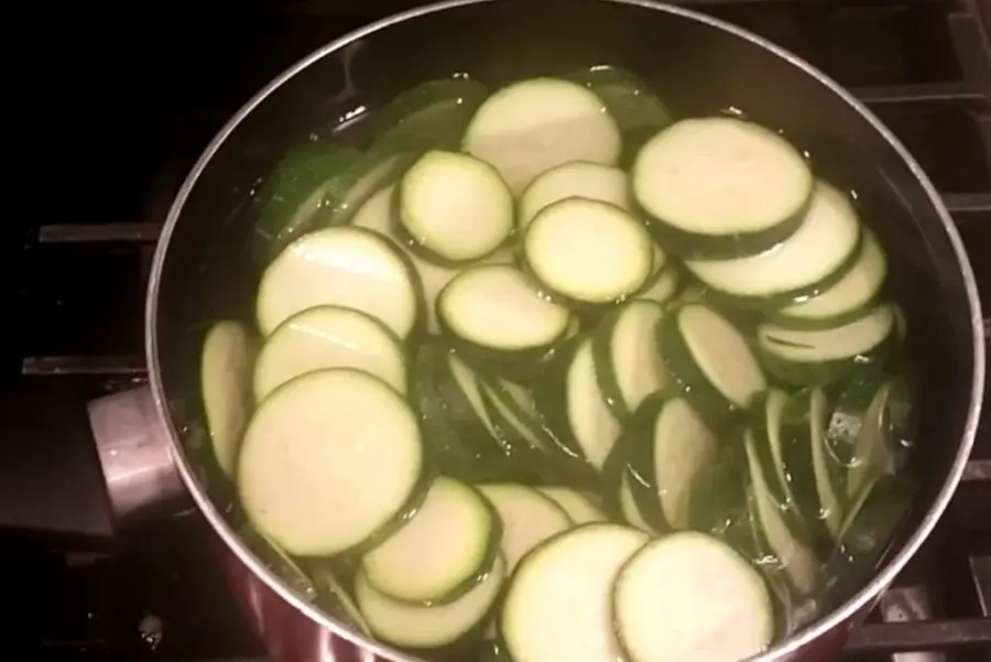 Blanching the Zucchini