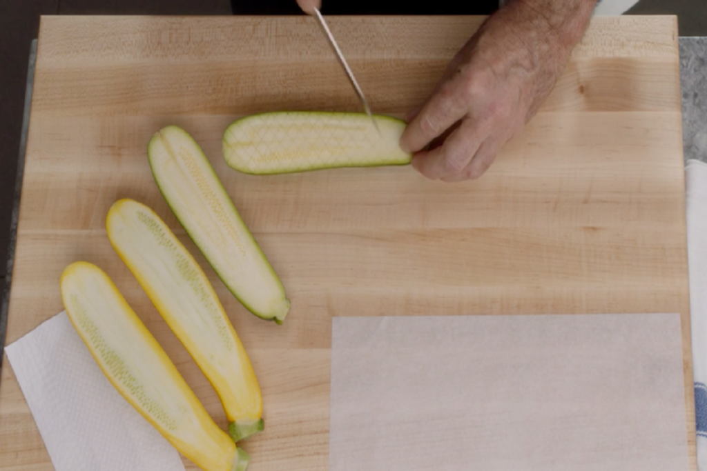 Instructions for making Thomas Keller's Oven-Roasted Zucchini